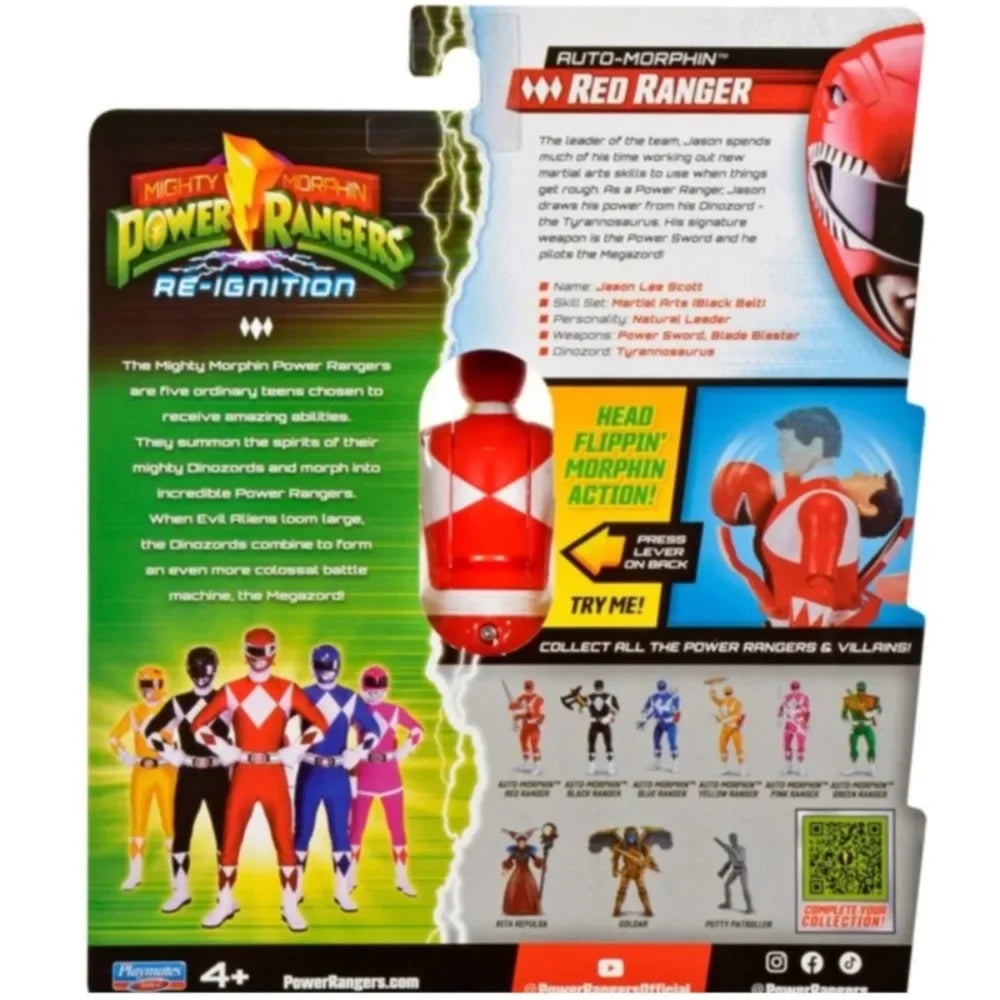15CM Auto-Morphin Green Black Red BLUE Pink Yellow Ranger Evil Space Alien Goldar Rita Repulsa Putty Patroll Baboo Action Figure