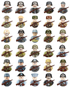 40/set World War II military building blocks National army soldier Character weapon assembly building block Children's toy gifts