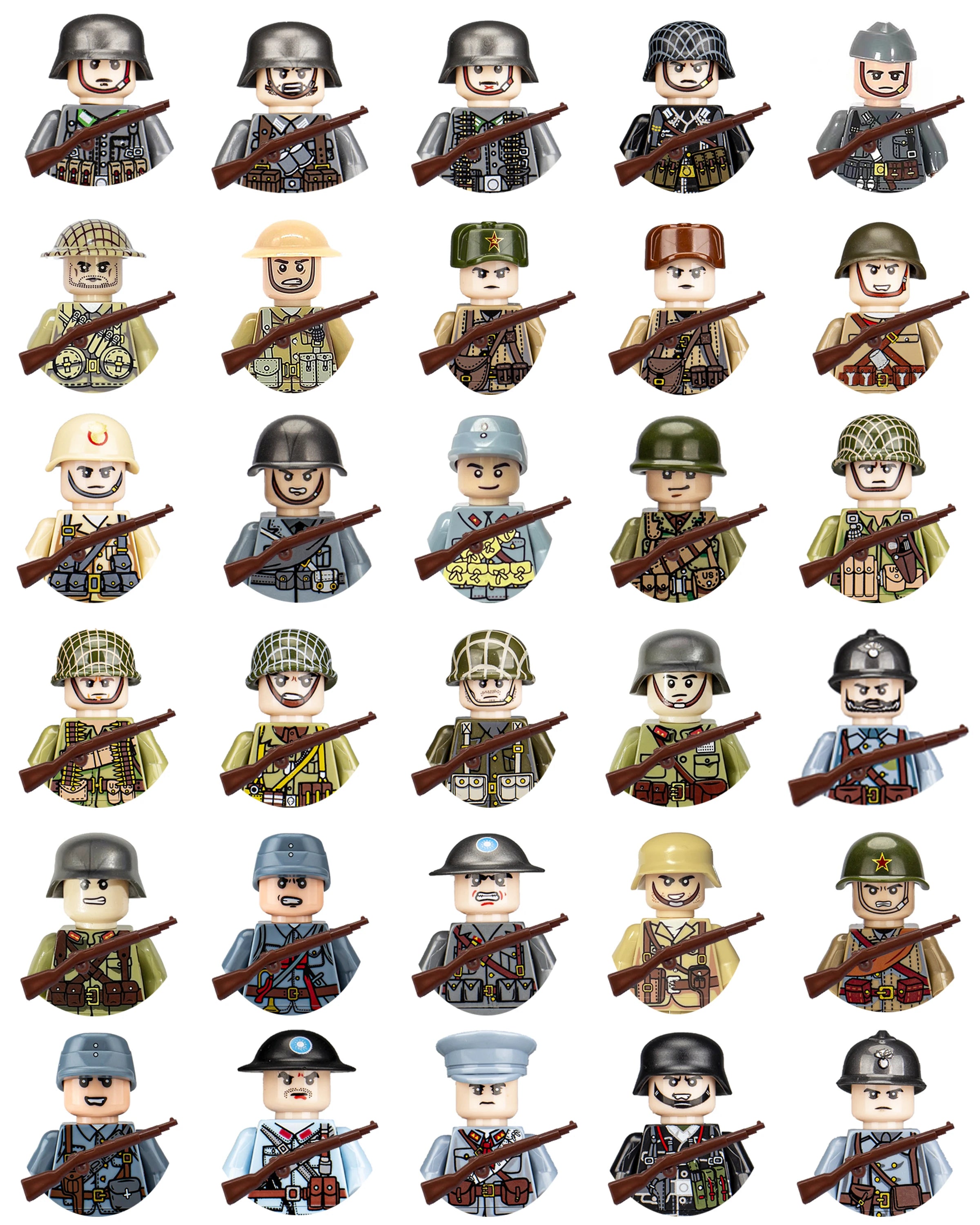 40/set World War II military building blocks National army soldier Character weapon assembly building block Children's toy gifts