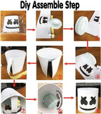 Halloween LED DJ Mask Lifelike Marshmello Mask Breathable Helmet Mask Durable Carnival Festival Halloween Party Props Cosplay