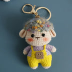 Cartoon Animal Doll Series Handmake Crochet Keychain Cute Sheep Doll Keyrings Crochet Puppy Keychains Gifts Custom Accessories