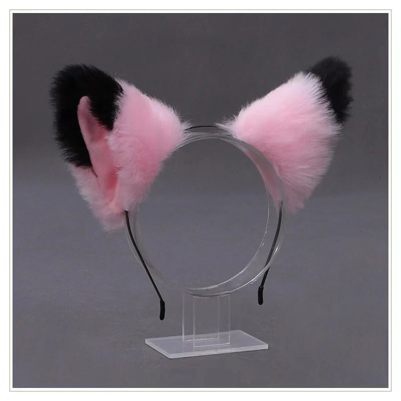 Lolita Animal Cat Fox Ear Hair Hoops Cosplay Girls Halloween Anime Headbands Headwear Hair Accessories