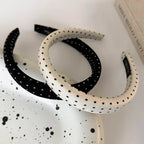 Retro Satin Polka Dot Sponge Headbands for Woman Fashion Temperament Hair Hoop Wash Face Hair Band Female Party Hair Accessories