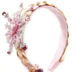 New Frozen Series Elsa Headband For Girls Snow Wig Braid Rhinestones Crown Hairband Birthday Party Princess DIY Hair Accessories