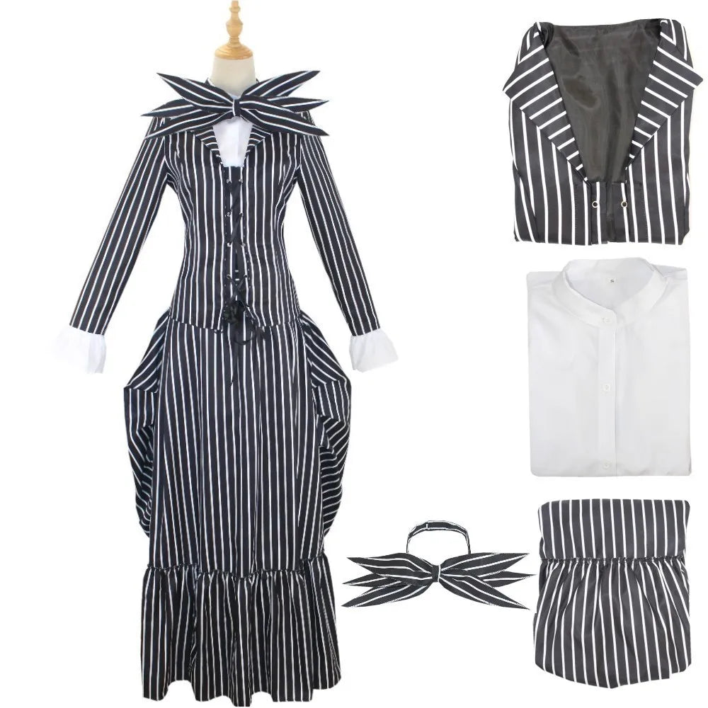 Role playing Christmas Eve horror Jack Cos dress skeleton Jack men and women full set of Christmas and Halloween costumes new