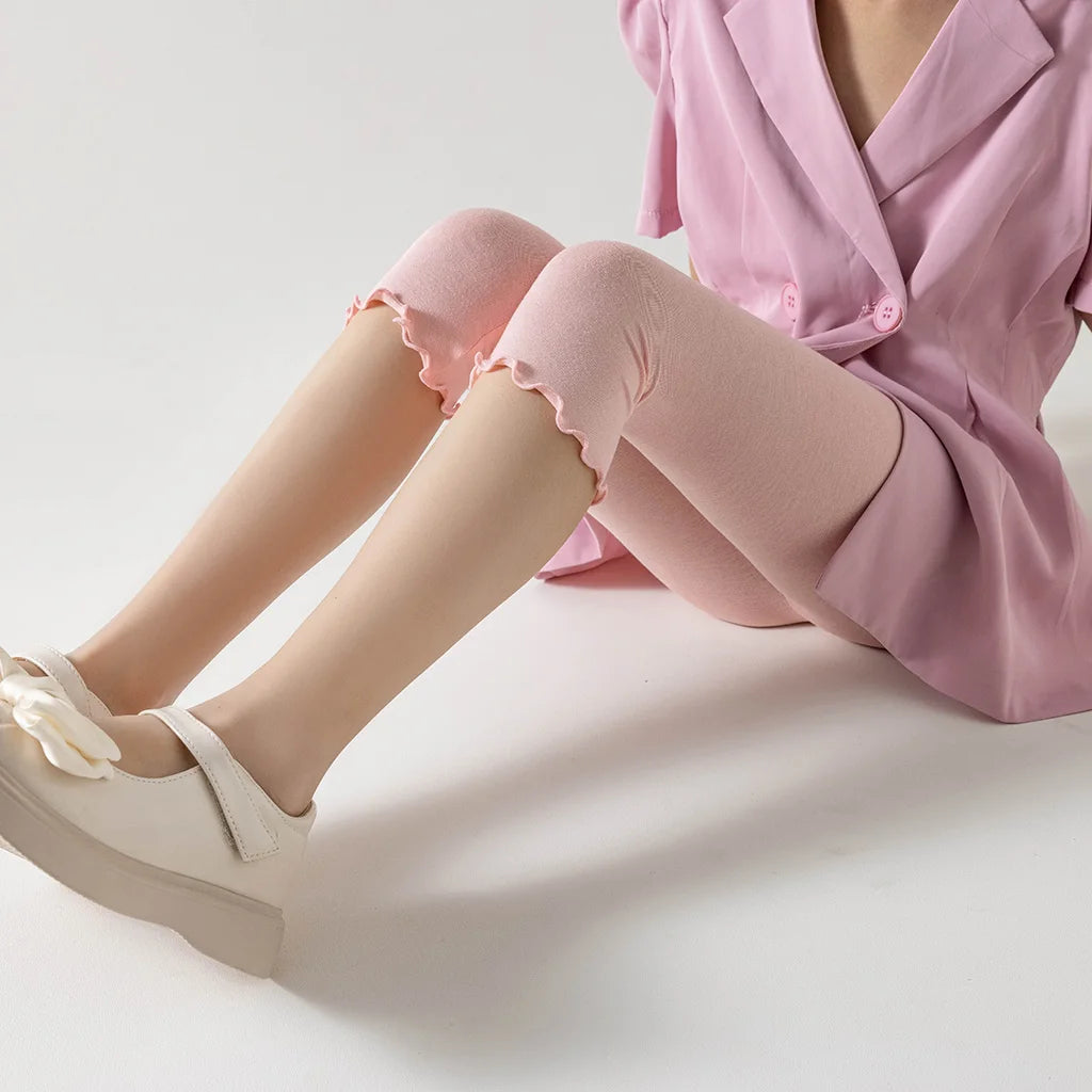 Summer Ultra-Thin Stretch Tights for Girls Aged 1-3, 3-5, and 5-7, Children's Style Slim 7/8 Length Leggings