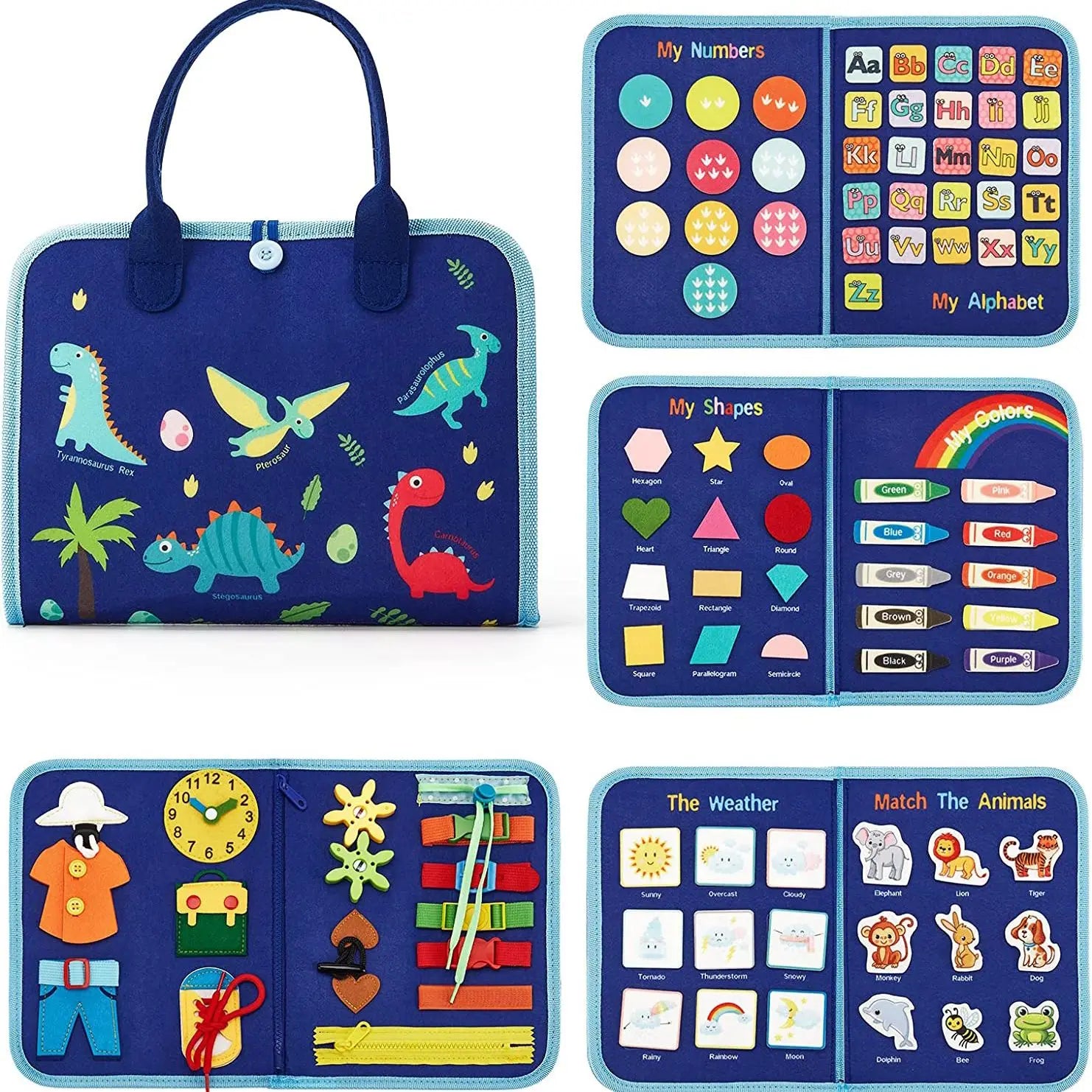 Toddler Montessori Busy Board Activities Education Toys Basic Dress Motor Skills Baby Travel Learning Toys For Christmas Gift