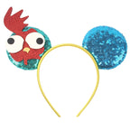 2026 Festival Party Cosplay Mouse Ears Headband 3.3" Ears Glitter Hairband For Boys Girls DIY Cartoon Hair Accessories