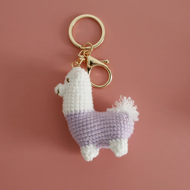Funny Zebra Crochet Keyrings For Bag Pendant Handmake Animal Doll Knitting Keychain Cute Sheep Keyrings Gifts Custom Accessories