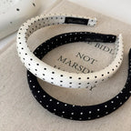 Retro Satin Polka Dot Sponge Headbands for Woman Fashion Temperament Hair Hoop Wash Face Hair Band Female Party Hair Accessories