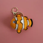 Ocean Series Animal Doll Crochet Keychain Handmaking Knitted Tropical Fish Keyrings Crochet Shark Doll Keychain Custom Accessory