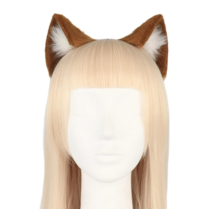Unisex Cute Cartoon Dog for Cat Ears Shape Headband Multi Color Hair Hoop Makeup Live Broadcast Christmas Party Headpiec