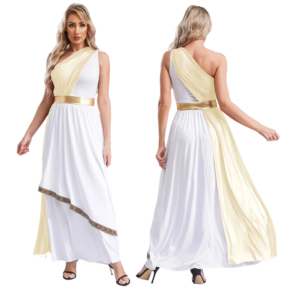 Womens Ancient Greek Athenian Princess Dress Toga Halloween Senator Caesar Cosplay Party Costume Roman Empress Long Robe Dress