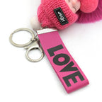 Pompom Sleeping Baby Keychain Cute Fluffy Plush Doll Keyholder Women Girl Bags Keyrings Cars Key Ring Gift Charming Decoration