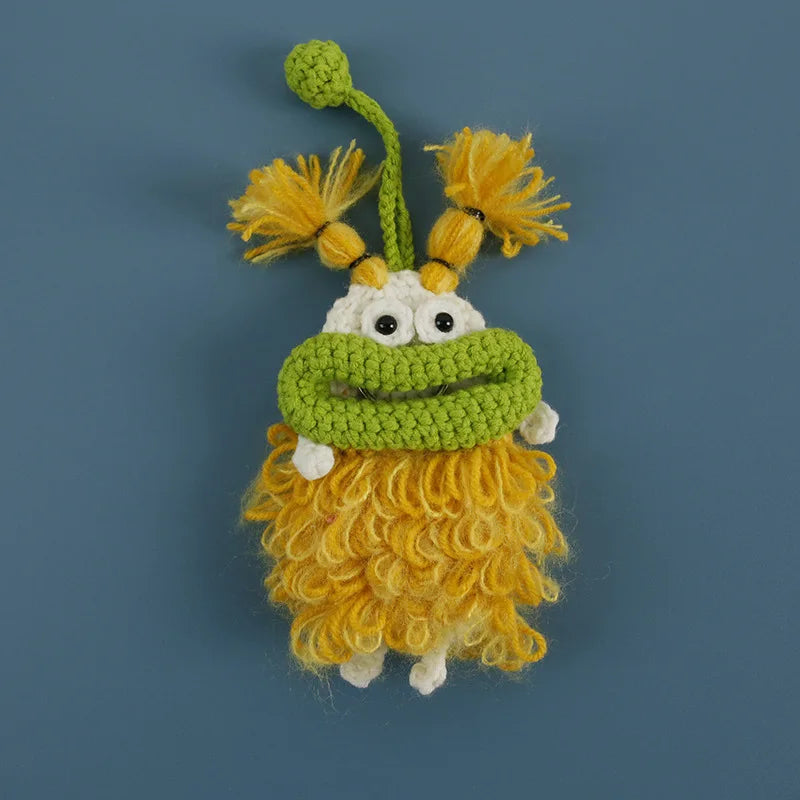Funny Crochet Keychains Knitting Cute Sausage Mouth Doll Key Holder Knitted Storage Bag Keyrings For Car Keys Wholesale Custom