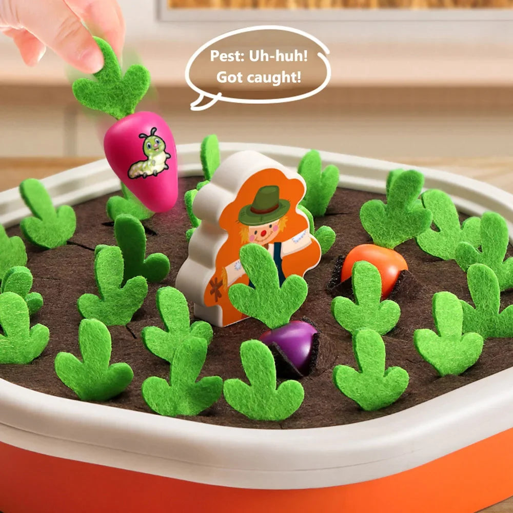 Children's Pull Radish Toy Fun Tabletop Carrot Harvest Game Teaching Aids Shape Sorting Matching Early Education Toys for Babies
