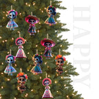 5-20Pcs Mini Acrylic Cartoon Girl Hanging Decoration for Halloween Day of The Dead Prank Horror Party Bar Home DIY Decoration