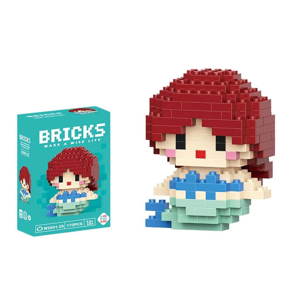Disney 214 style Winnie LinaBell StellaLou Building Blocks Princess Cartoon Figrues Bricks Children's Assembly Toys Model Gift