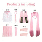 Cosplay Costume Green Ponytail Wig Anime  Singer Role Playing Uniform Girl Party Comic Con Outfits Tops Skirt Props