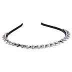 Silver Metal Stud Rivet Spike Headband Hair Head Band Aliceband Punk Girl
