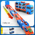 Large Car Transporter Truck with Folding Race Track & Alloy Cars