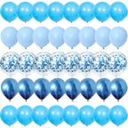 40Pieces Blue Set Balloons Metal Latex Confetti Balloon Wedding Valentine's Day Globos Baby Shower Birthday Party Decorations