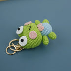 Cute Frog Doll Crochet Keychain Funny Frog Doll Keychain Pendant Handmaking Knitted Frog Keyring Wholesale Custom Accessories