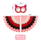 Bird Cosplay Costume Stage Performance Owl Peacock Wings Bird Felt Cape with Mask for Girls Boys Halloween Party Cloak