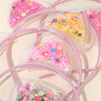 5Pcs Cat Ear Headband Cute Star Shining Sequin Hairbands Sweet PVC Ear Princess Hair Band Gift Kids Fashion Headwear Accessories
