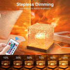 3/16 Colors Dynamic Rotating Water Ripple Projector Night Light Flame Crystal Lamp for Living Room Study Bedroom Rotating Light