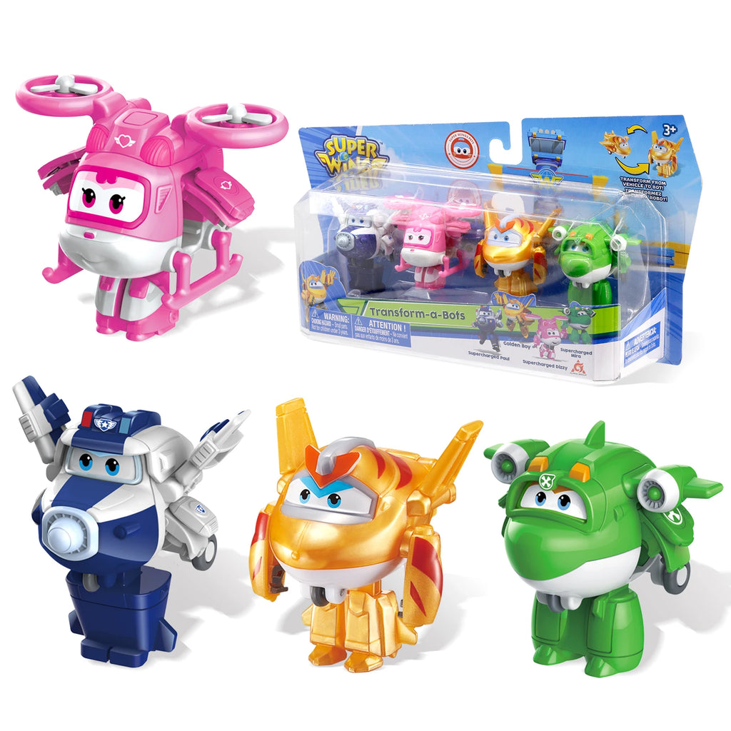 Super Wings Toys, Transformable Toys 2 Inch, Airplane Toy for Kids 3-5 Years Old, 15 Packs Transforming Jet Playset, Real Mobile