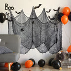 2/4m Horror Halloween Decoration Black Gauze Artificial Spider Web For Haunted House Halloween Party Home Decor Scary Scene Prop