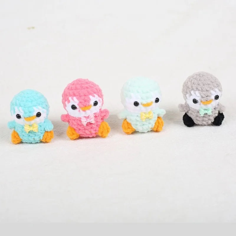 Mini Penguin Series Crochet Keychain For Car Keys Pendant Cartoon Animal Doll Keyrings Knitted Penguin Keychain Custom Accessory
