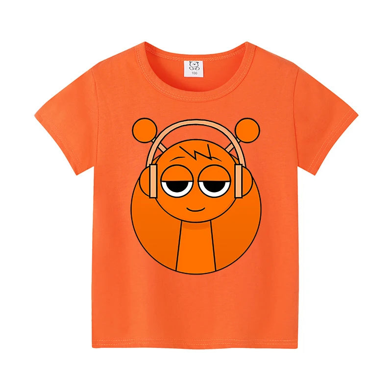 Sprunkis Boys Girls Child T Shirt Clothes Tops Children's Clothing Summer Cute Cotton Short Sleeve Tee New Kids Birthday Gifts