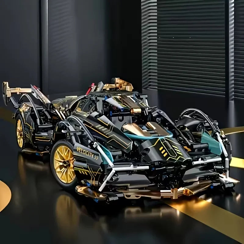 1690 Pieces, Green Racing Building Block Toys, Abs Materials, Manual Toy Building Blocks Assembly, Home Furnishings, Office Desk