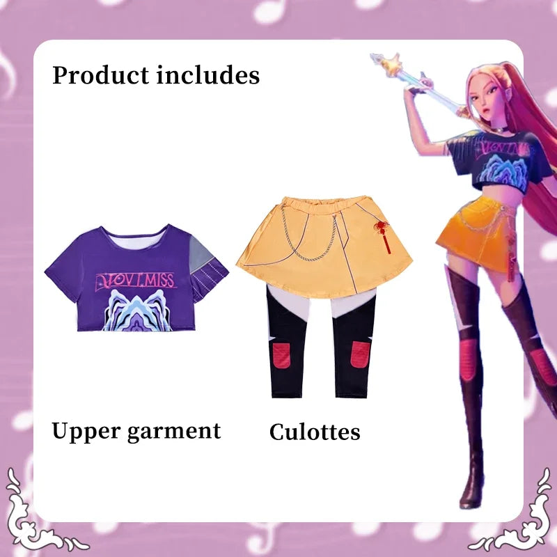 Girls Zoey Cosplay Girl Group Rumi Kids Costume Mira Outfit Favorite Stage Performance Clothes Halloween Animated Movie Dress Up