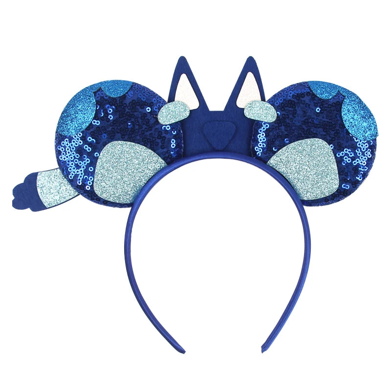 2026 Festival Party Cosplay Mouse Ears Headband 3.3" Ears Glitter Hairband For Boys Girls DIY Cartoon Hair Accessories