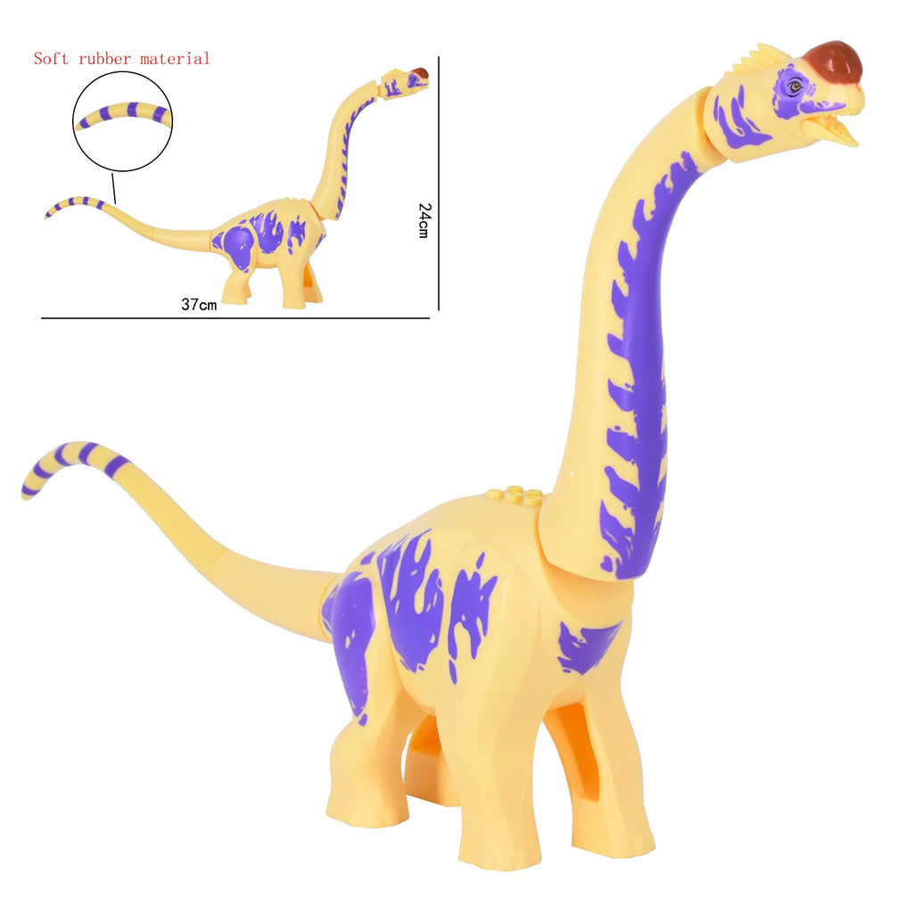 Jurassic Large Spinosaurus Dinosaur World Building Block Figure Movable Joint Prehistoric Animal Model Educational Assemble Toy