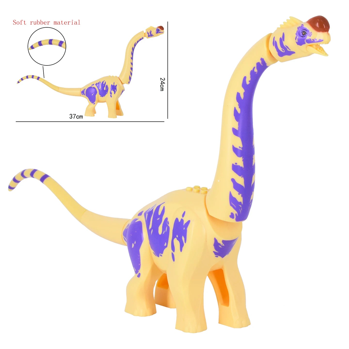 Jurassic Large Spinosaurus Dinosaur World Building Block Figure Movable Joint Prehistoric Animal Model Educational Assemble Toy