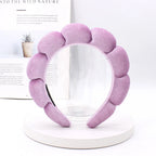 Sponge Spa Headband Velvet Washing Face Wide Padded Headband Skin Care Makeup Removal Shower for Women Girls Hair Accessories