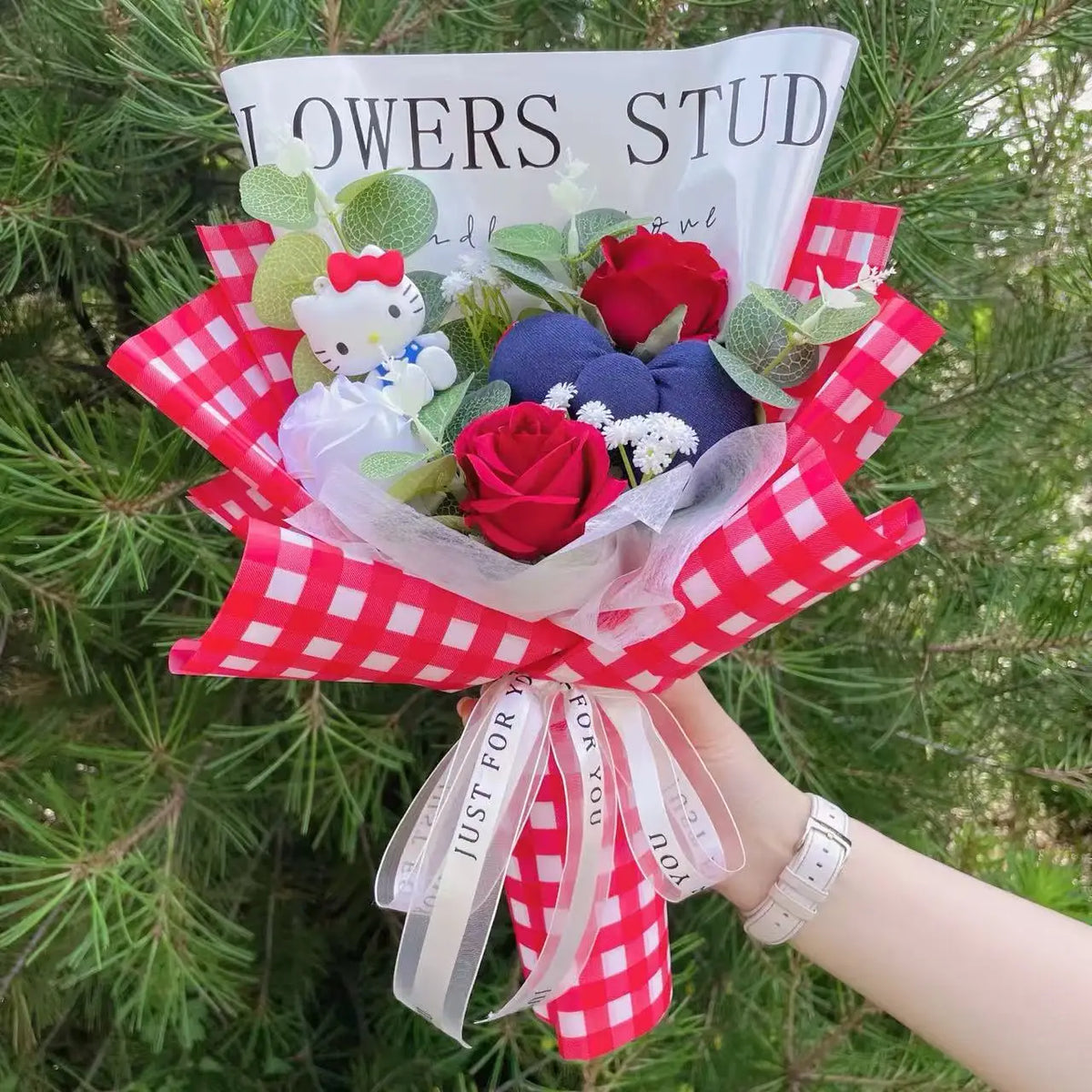 Cartoon Hello Kitty Plush Bouquet Plush Doll Toy Stuffedn Animals Christmas Valentine Graduation Birthday Gifts For Girls