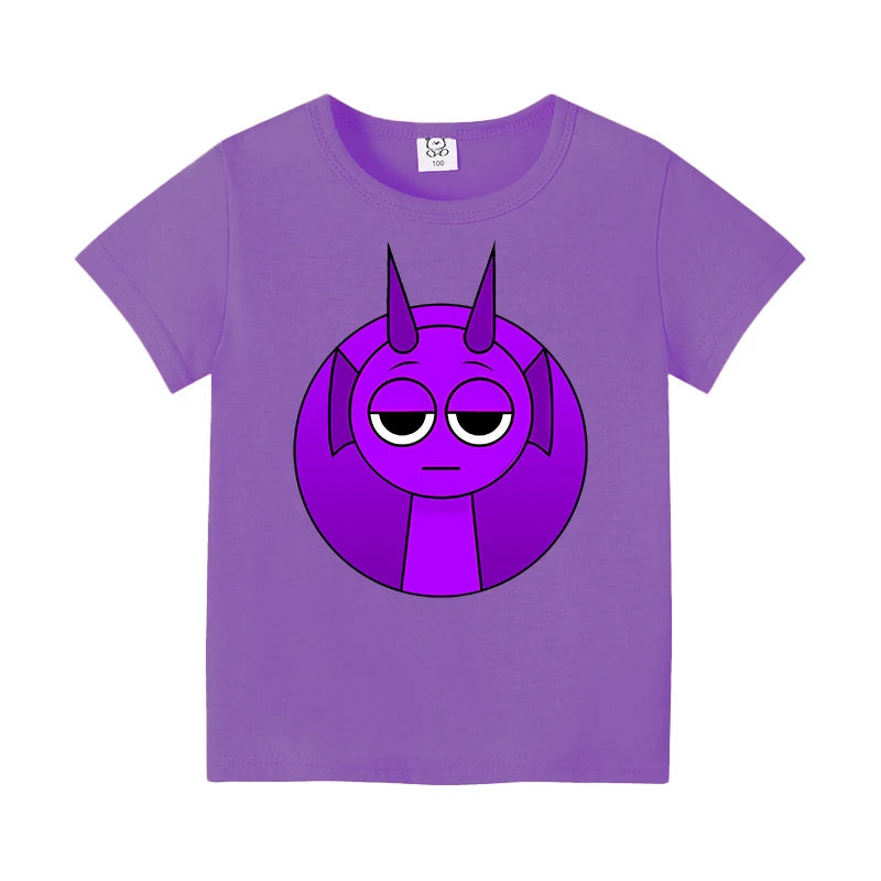 Sprunkis Boys Girls Child T Shirt Clothes Tops Children's Clothing Summer Cute Cotton Short Sleeve Tee New Kids Birthday Gifts