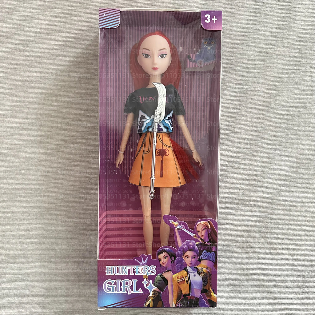 Kpop Rumi Mira Zoey Vinyl Doll Anime Hunters Girl 11 Inch Articulated With Theme Music Cute Toy 3PCS Set Gift for Kids Girl Fans