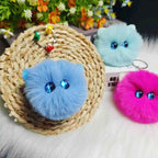 Blush Cat Ball Original Design Cartoon Handmade Plush Pendant Cat Keychain Girly Gift for Girls