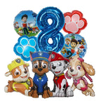 9pcs Cartoon Paw Patrol Dog Chase Balloon Birthday Decoration Number Aluminum Balloons Set Kids Party Supplies Gift Favor Decor