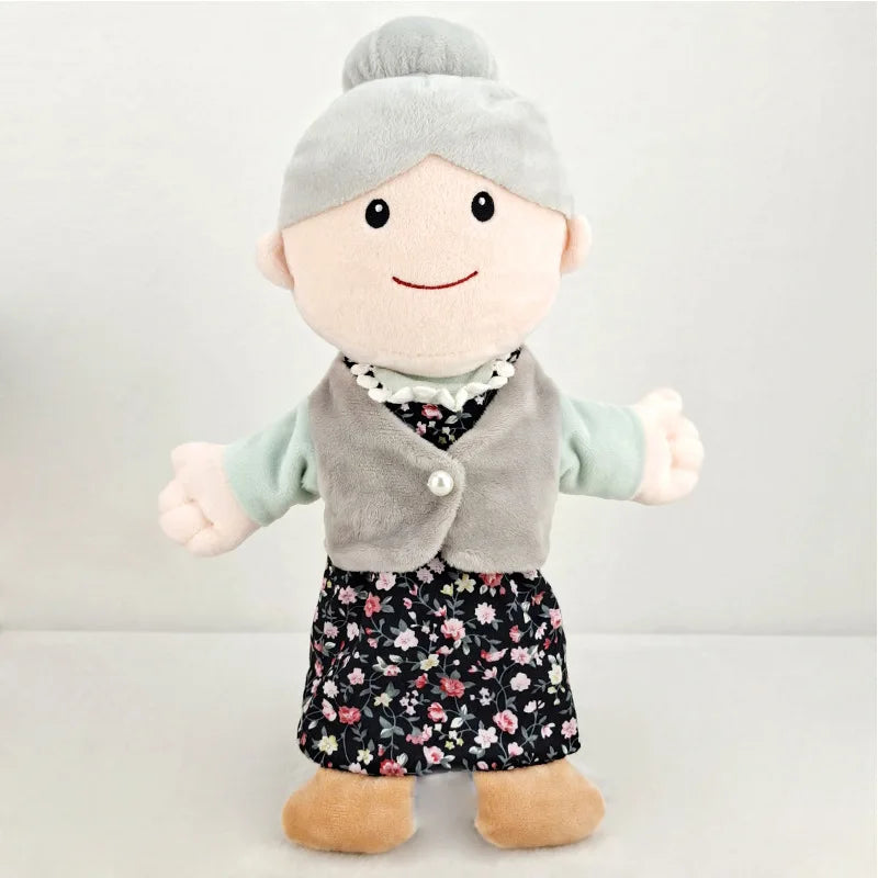 25cm Sweet Family Hand Puppet Dolls Early Education Learning Stuffed Plush Toys Cospaly Hand Finger Puppets for Children Gifts
