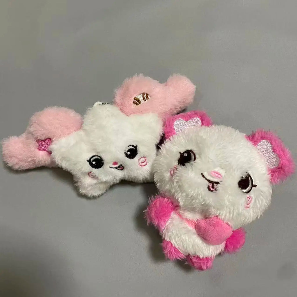 Kpop NTC WISH Sakuya RIKU YUSHI Tea Cat Doll Plush Dog Keychain NTCWISH Cartoon Keychain Bag Pendant Keychain Fans Collect Gif