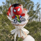 Amine Super Hero Spider-Man Stuffed Plush Dolls Creative Handmade Bouquets for Boys Graduation Christmas Birthday Gifts