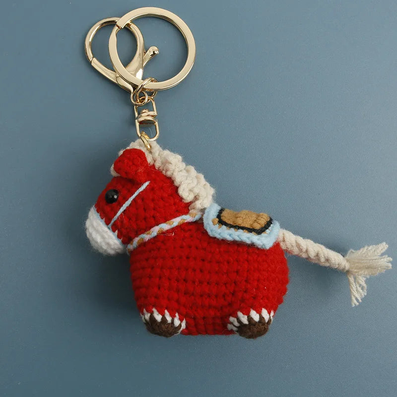 Funny Zebra Crochet Keyrings For Bag Pendant Handmake Animal Doll Knitting Keychain Cute Sheep Keyrings Gifts Custom Accessories