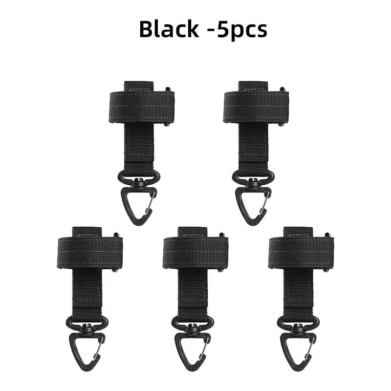 1/3/5pcs Outdoor Keychain Tactical Gear Clip Keeper Pouch Belt Keychain Webbing Gloves Rope Holder Military Molle Hook